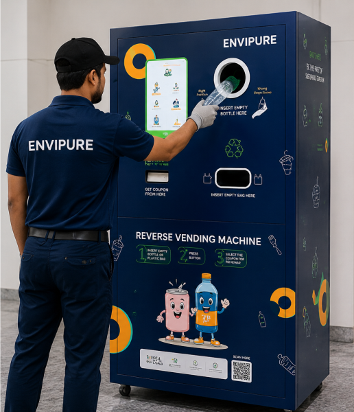 Envipure reverse vending machine in operation